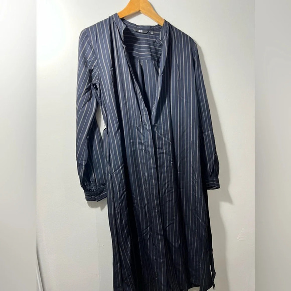 UNIQLO Striped Long-Sleeve Shirt Dress Size XS - Picture 1 of 9